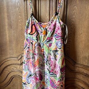 Cynthia Steffe Womens Sleeveless Abstract Pleated Mini Dress Multicolor